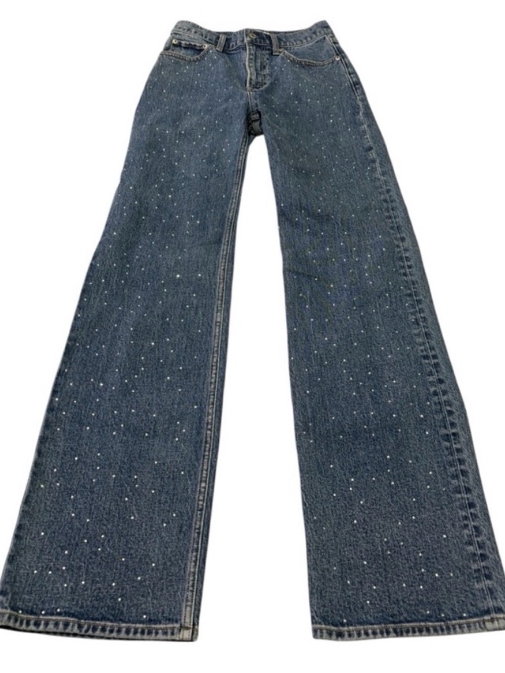 Abercrombie & Fitch Rhinestone Straight-Leg Jeans